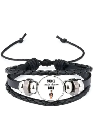 Akyol Succes met je nieuwe baan armband zwart - Collega - collega - bedankje - cadeautje voor collega - kado - afscheids cadeau