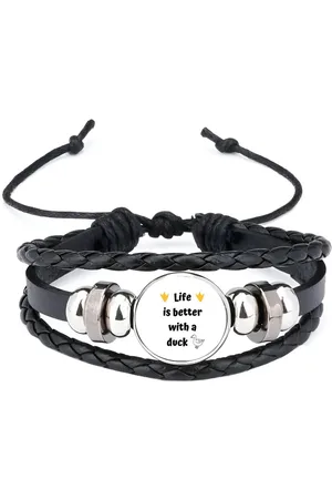 Akyol Life is better with a duck armband zwart - Eend - eenden liefhebbers - verjaardag - cadeau - kado - geschenk