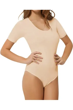 Merkloos J&C string body / bodystocking korte mouw dames - L
