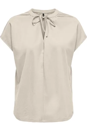 ONLY T-shirt Onljany S/s String Top Jrs 15351682 Pumice Stone Dames Maat - L