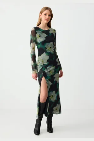 Jimmy Key Maxi-Jurk Met Bloemenprint En Doorschijnende Stof