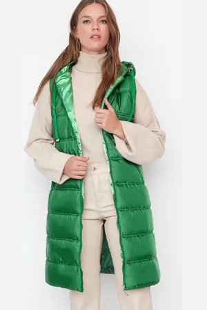Trendyol Donkerbeige Puffervest Met Zak En Capuchon En Gedetailleerd Tctaw23Yl00005