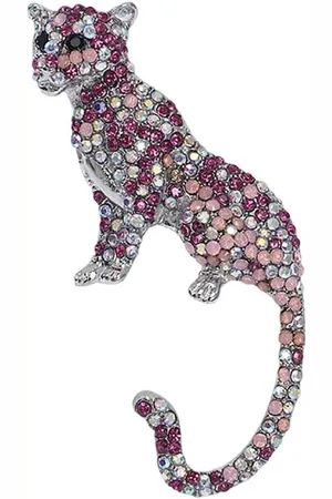 Merkloos Luipaard Revers Broche Pin met CZ Kristal Strass - Dier Pins voor Kraag, Pak, Jassen, Jas, Jurk, Rugzakken - Cool Sieraden Geschenken voor Vrouwen, Meisjes, Mannen - Decoratie
