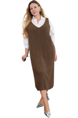 Trendyol Gilet Midi-Lengte Gebreide Jurk Tbbaw25Ah00008