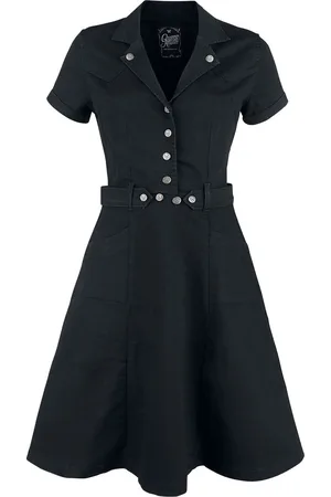 Queen Kerosin A-line and button front Flare jurk - XL