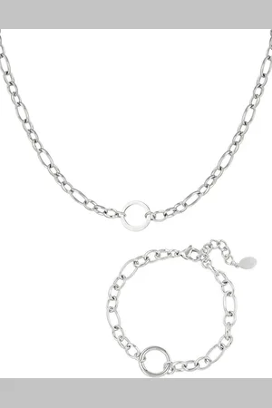 Yehwang Ketting-armband-set-Stainless Steel