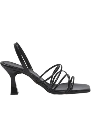 Trendyol Zwarte Enkelband Dunne Hak Vierkante Neus Dames Sandalen Met Hak Takss25To00003