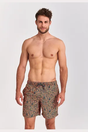 Shiwi Swimshort graphic leaves - juicy orange - XXXL