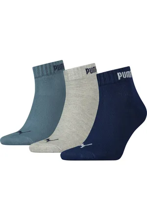 PUMA Unisex quartersocks-sneakers in retro-design enkelhoog voor dames en heren, set van 3