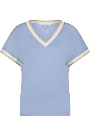 Red Button Jerry v-neck blue