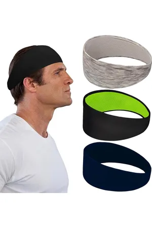 Merkloos 3 stuks antibacteri??le zweetbanden haarband sport elastisch haarbanden antislip hoofdbanden - set van 3 - workout hardlopen fitness gym haaraccessoires