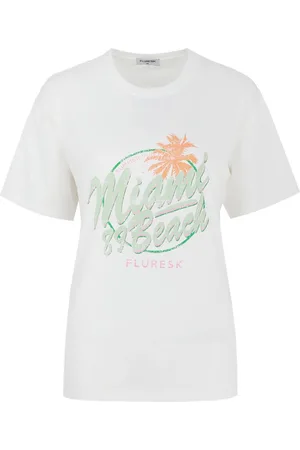 Fluresk T-shirt Annora T Shirt 25zfff01 011 Offwhite Dames Maat - 34