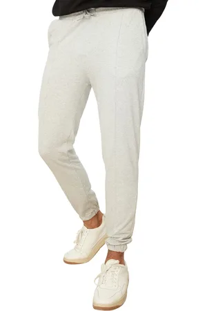 Trendyol Grijze Regular-Cut Joggingbroek Met Rubberen Pijpen En Geribde Pijpen Tmnaw21Ea0294