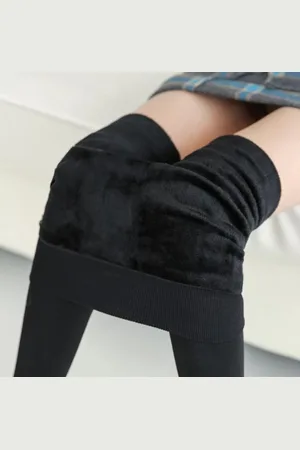 Merkloos Winter Fleece gevoerde Leggings Hoge Taille Slim - M