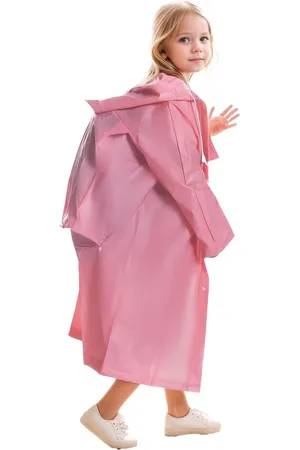 Merkloos 1 stuks herbruikbare transparante regenponcho voor kinderen - EVA-kunststof ademend met regenbescherming - waterdicht voor jongens en meisjes