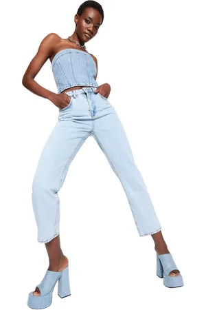 Trendyol Lichtblauwe Rechte Jeans Met Hoge Taille Twoss23Je00089