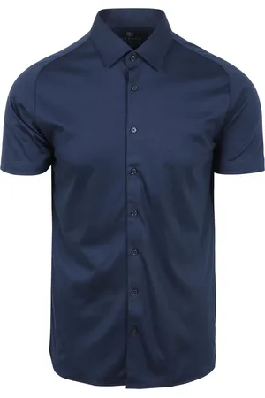 DESOTO Short Sleeve Jersey Overhemd Donkerblauw (navy) - Maat XL - Heren - Overhemden Casual