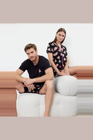 Trendyol Roze 100% Katoenen Watermeloenpatroon Geplooide Shorts Gebreide Pyjamaset Thmss21Pt0670