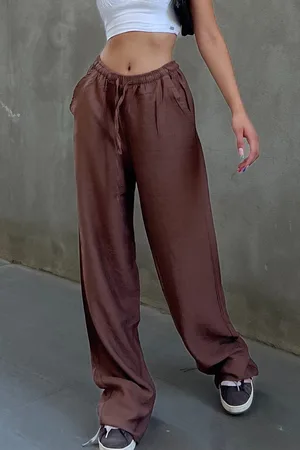 Merkloos Broek van linnen mix - Maat XS