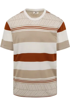 Anerkjendt Kikki T-shirt Strepen Beige - Maat S - Heren - Print T-shirts