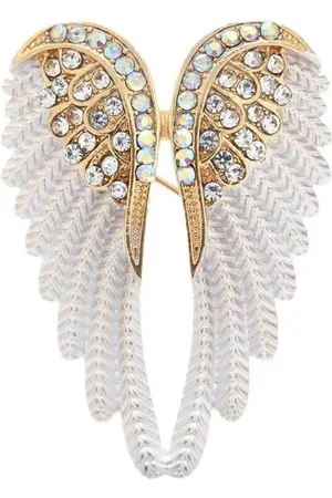 Merkloos Revers Broche Pin met Engelenvleugels voor Vrouwen, Mannen, en Meisjes - Cubic Zirconia Kristal en Emaille Fairy Elf Wings Ontwerp - Geschikt voor Sjaals, Jurken, Jassen, Pakken, en Rugzakken - Modeaccessoire en Verjaardagcadeau