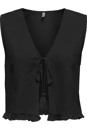 ONLY ONLJAKIRI LINEN S/L EMB VEST PTM Dames Top - Maat L