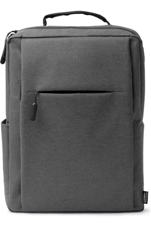 ROLY Heather Grijze Rugzak gemaakt van 600D RPET met gemarmerde afwerking. Gewatteerde handgrepen en achterkant. Groot binnenvak en vak voor 15" laptop. Buiten voorvak en zijvakken. Inhoud: 20 l. Model Megan