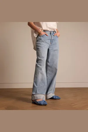 Manfield Dames - Denim slingbacks met strik - Maat 42