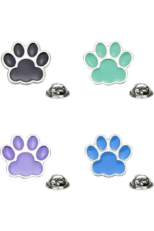 Merkloos Poot Print Broches Pins Set Voor Vrouwen Tiener Meisjes - Kitten Puppy Dier Huisdier Emaille Broche Pin Revers Badge Jassen Hoed Rugzakken Shirt Pins Mode Verjaardag Sieraden