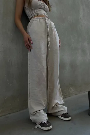 Merkloos Broek van linnen mix - Maat XS