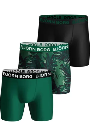 Björn Borg SINGLES DAY! Bjorn Borg - Performance Boxershorts 3-Pack Groen - Heren - Maat M - Body-fit