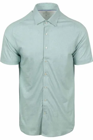 DESOTO Short Sleeve Jersey Overhemd Lichtgroen - Maat XXL - Heren - Overhemden Casual