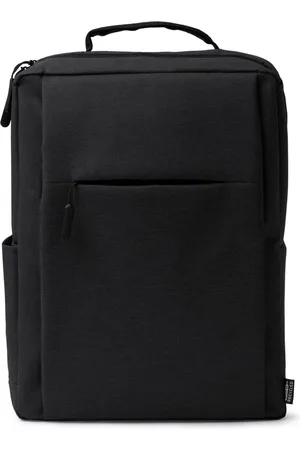 ROLY Heather Zwarte Rugzak gemaakt van 600D RPET met gemarmerde afwerking. Gewatteerde handgrepen en achterkant. Groot binnenvak en vak voor 15" laptop. Buiten voorvak en zijvakken. Inhoud: 20 l. Model Megan