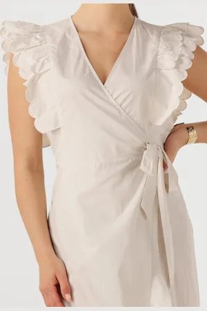 Object Object Objhope Papaya S/s Wrap Dress Jurken Dames - Kleedje - Rok - Jurk - - Maat 34