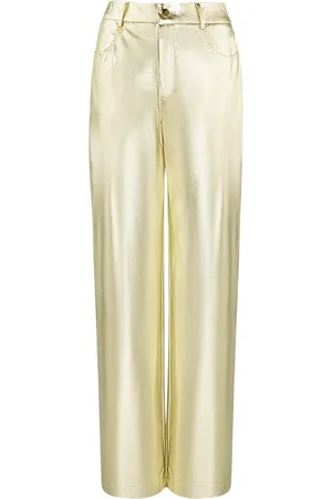 Merkloos Metallic broek - dames - - maat L