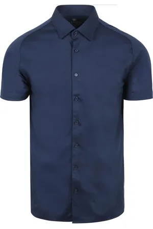 DESOTO Short Sleeve Jersey Overhemd Donkerblauw (navy) - Maat XXL - Heren - Overhemden Casual