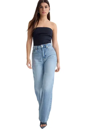 Trendyol Lichtblauwe Jeans Met Hoge Taille En Wijde Pijpen Twoss25Je00132