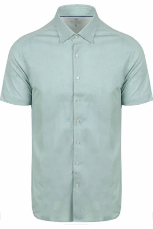 DESOTO Short Sleeve Jersey Overhemd Lichtgroen - Maat XL - Heren - Overhemden Casual