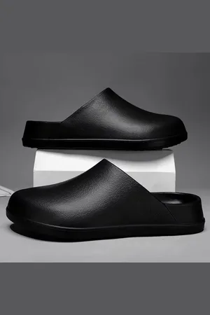 Merkloos Originele Heren Klompen Slippers - Comfortabele Mules Sandalen voor Zomer, EVA Waterdicht en Antislip - Werk- en Vis Schoenen voor Buiten (Maat 44-45)