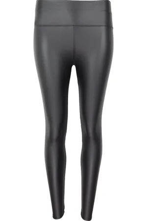 Merkloos Zwarte Leatherlook Legging - Grote Maten - YU&ME Paris - Faux Leather - PU - Maat 42