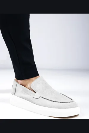 Merkloos Cotton District - Suede heren Loafers - Sailor - Grey