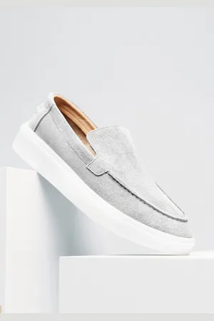 Merkloos Cotton District - Suede heren Loafers - Sailor - Grey