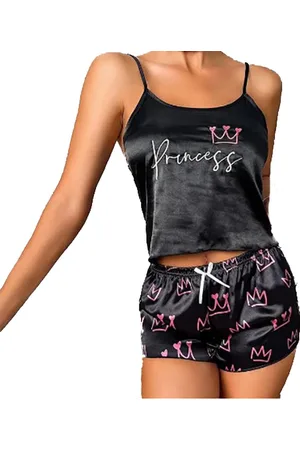 Merkloos Pyamaset Princess – Topje en Shorts – /Roze maat XL - Nachtmode Dames