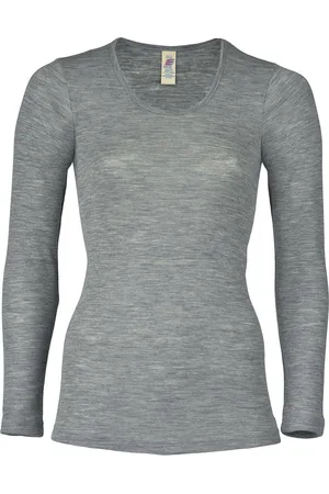 Engel Natur Dames Shirt Lange Mouw Zijde Merino Wol GOTS - wolgrijs 38/40(M)