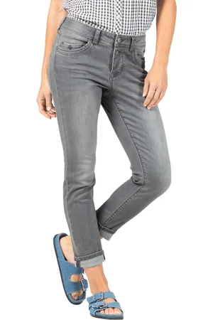 Timezone Dames Jeans Broeken SLIM NALITZ 7/8 slim Fit Grijs W 27 Volwassenen