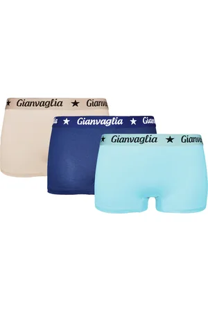 Gianvaglia Dames Onderbroek Katoen - Boxershort 3-pack - Korte Pijp - Maat 2XL - /Blauw/Turquoise