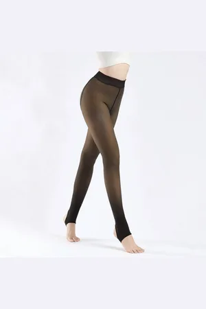 Gianvaglia Â® Deluxe Dames Fleece Winter Thermo Legging Panty 300G -5Â°C tot 5Â°C Maat 36-40 Doorschijnend zwart