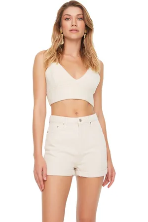 Trendyol High Waist Mini Denim Shorts Twoss22Sr0501