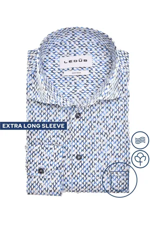 Ledub Ledûb overhemd met extra lange mouwen print