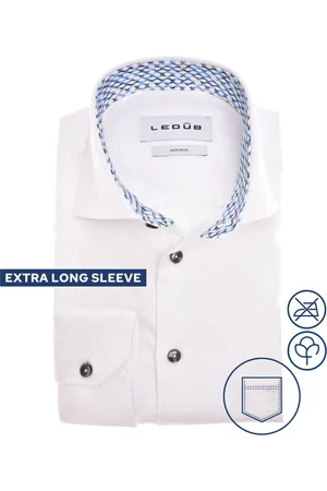 Ledub Ledûb overhemd modern fit extra lange mouwen